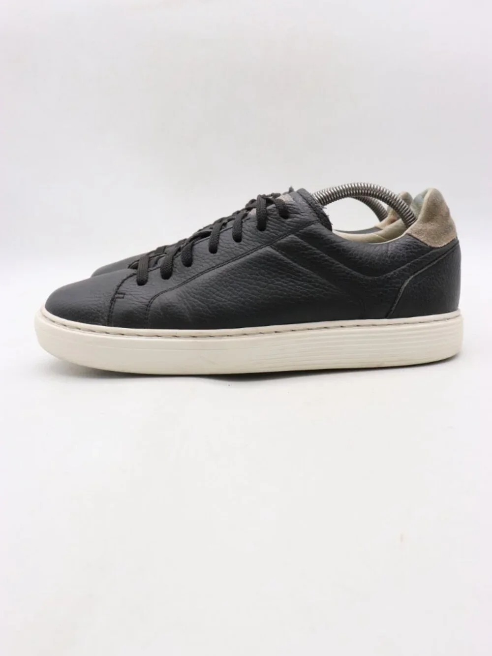 Brunello Cucinelli Grained Sneakers Men's Size EU 41 Black Leather Lace Up Shoes
